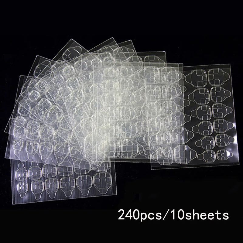 Double Side Nail Glue Sticker Adhesive Tabs for Fake Nails Supre Sticky Waterproof Breathable Nail Jelly Glue