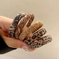 5pcs Leopard Print High Elastic Hair Ties Scrunchie Ties Women Girls High Elasticity Ponytail Holder Hair Rings Rope Accessories