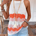 Polyester 100.00% Round Neck Top, Women's Contrasting - View 5 | SAMAG