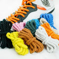 1Pair Round Twisted Rope Laces Kid Adult Sneaker 6MM Width Cotton Shoelace Rubber Bands for Casual Shoe 120/140/160CM Accessorie