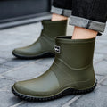 Men Rain Boots Fashion Mid-calf Rubber Boot Outdoor Waterproof Garden Work Shoe Non Slip Fishing Rubber Galoshes Men Rubberboots
