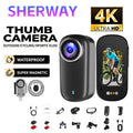 4K Mini Thumb Sports Camera Magnetic Pocket Action Pet Camera  Wearable Bodycam Miniature Waterproof Motorcycle Helmet Camcorder