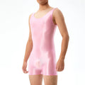 Mens Undershirts Leotard Sleeveless Glossy Elastic Seamless Bodysuits Wrestling Singlet Bodywear Lingerie Sheer Gay Jumpsuits