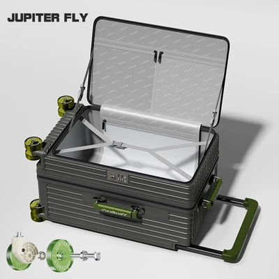 Side Opening Suitcase Wide Trolley Travel Case | SAMAG