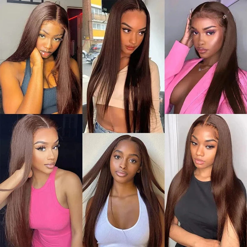 Brown Bundles Human Hair Tissage Bone Straight Bundles 1/3 Pcs #4 Colored Hair Extensions Human Hair Bundle Hair Weavings