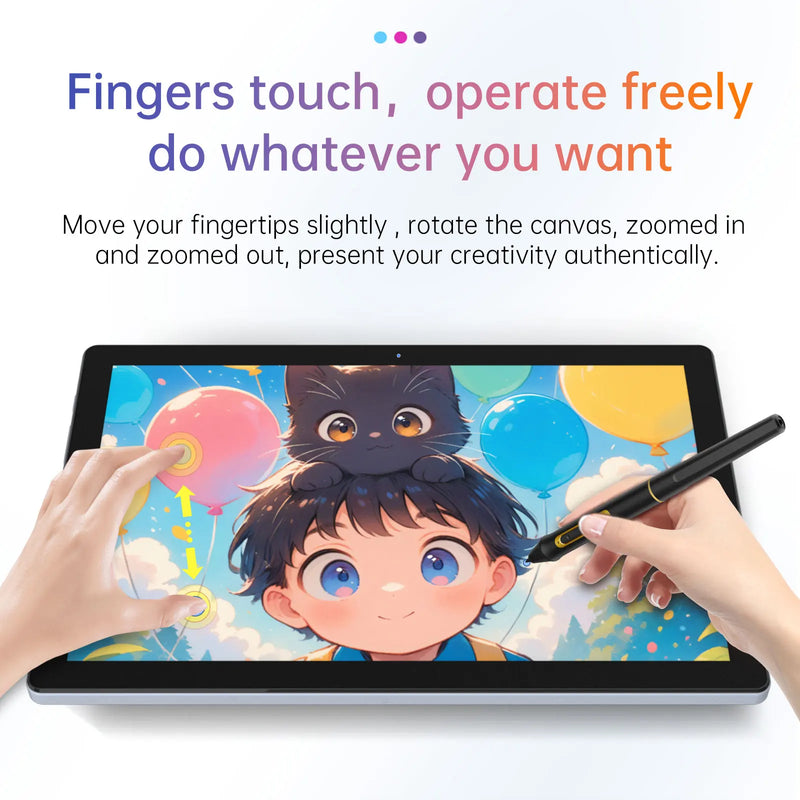 Portable Graphics Drawing Tablet  BOSTO BT-101A10.1 Inch IPS Screen Display with Finger Touch Anti-glare 16384 Pressure Level