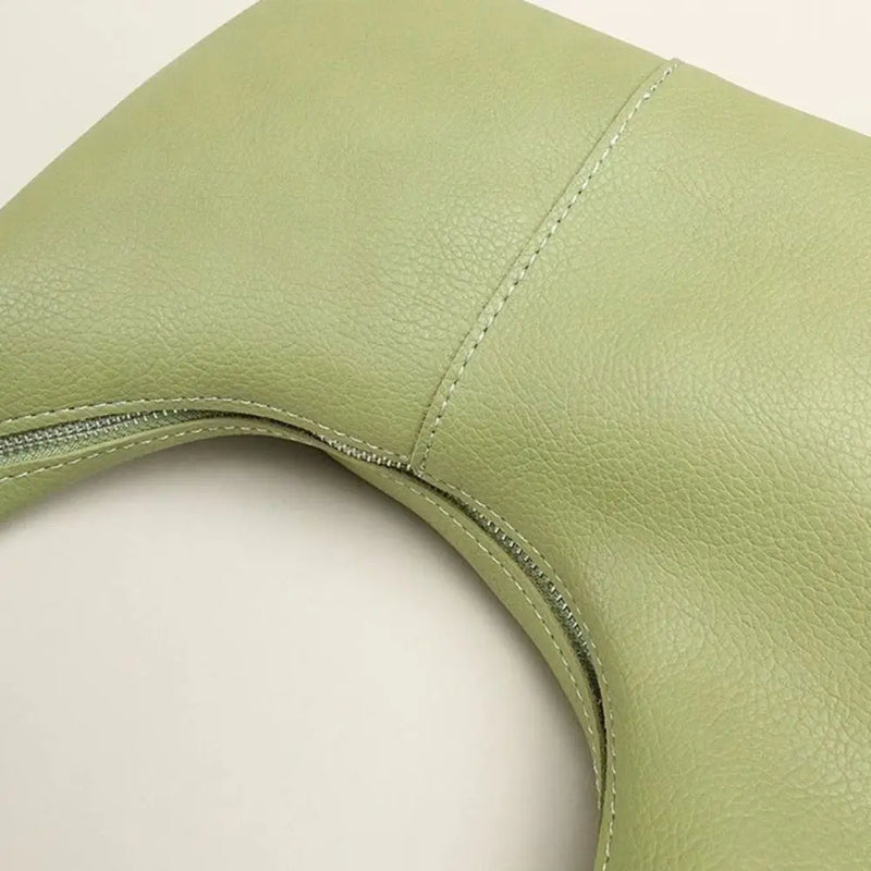 Portable Large Capacity PU Hobo Bag Solid Color Handbag Shoulder Bag Fashion Design Korean Style French Style Handbag Streetwear