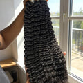 Mongolian Hair Curly Human Hair Bundles 1 3 Jerry Deep Wave Bundles Human Hair 30 32 Inch Burmese Curly  Extensions Bundles