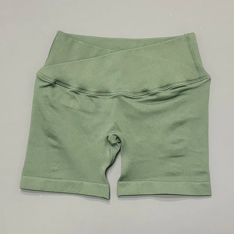 HISTELLO Vision Shorts Women Seamless Cross Waist Yoga - View 7 | SAMAG