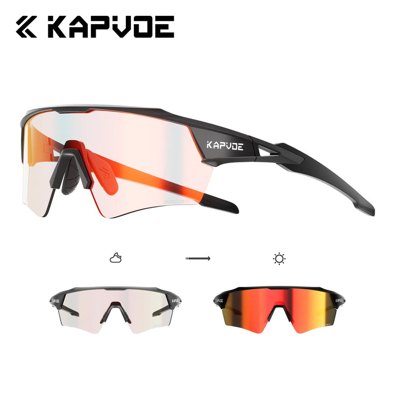 Kapvoe New Photochromic Cycling Sunglasses Men Women MTB - View 9 | SAMAG
