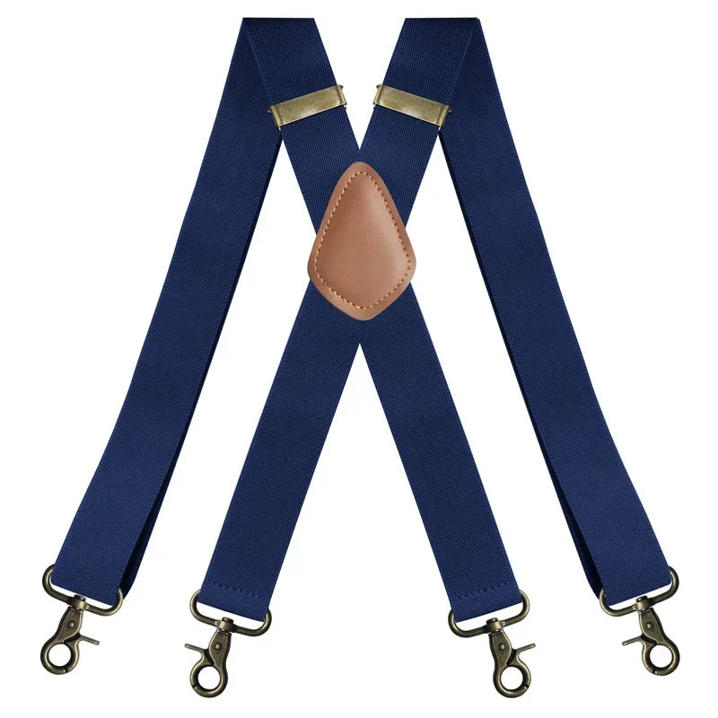 Deepeel 3.5*120cm Men's Adult Suspender X-Type Braces 4 Clips Hook Buckles Adjust Strap Elastic Belt Suspenders for Male Pants