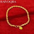 18K Gold Plated 4mm Rope Chain Bracelet For Women and Men Fashion Jewelry Party Engagement Wedding Accessories