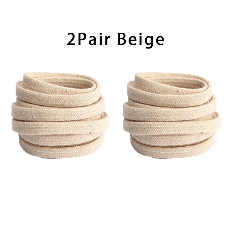 Classic Flat Shoelaces Quality Cotton Shoe Laces Durable Solid Shoelaces for Sneakers Canvas Shoes 100/120/140/160CM 1Pair/2Pair