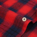 American size men's long-sleeved shirt autumn and winter flannel coat plaid casual non-ironing large size with pockets