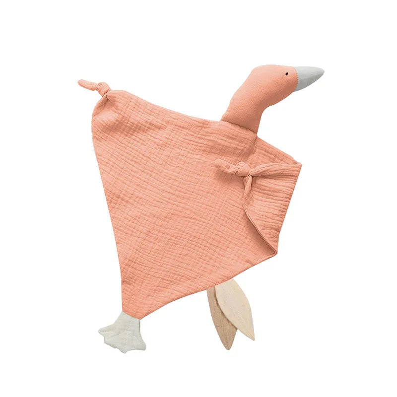 Baby Security Blanket Soft Cotton Muslin Comforter for Newborn Infant Sleeping Snuggle Toy Stuffed Animal Soothe Appease Towel