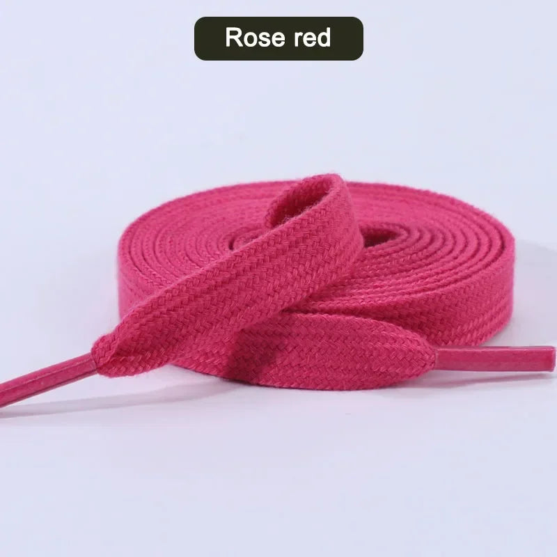 Cotton Shoelaces 1CM Width Flat Shoe laces Tennis Sneakers Shoelace 80/100/120/140/160CM Laces for Shoes Accesories 1Pair