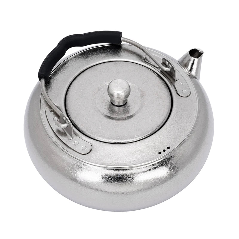 Boundless Voyage Camping Kettle Titanium Tea Pot Water Jug Outdoor Cookware for Backpacking Hiking Ti3105D Crystalline Silver