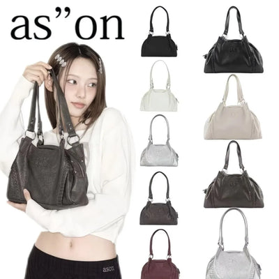 Korean Japan Ason Bag Street Style AS Leather Tote | SAMAG