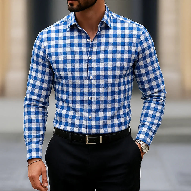 Men's Long Sleeve Shirt Casual Slim Fit Button Down | SAMAG