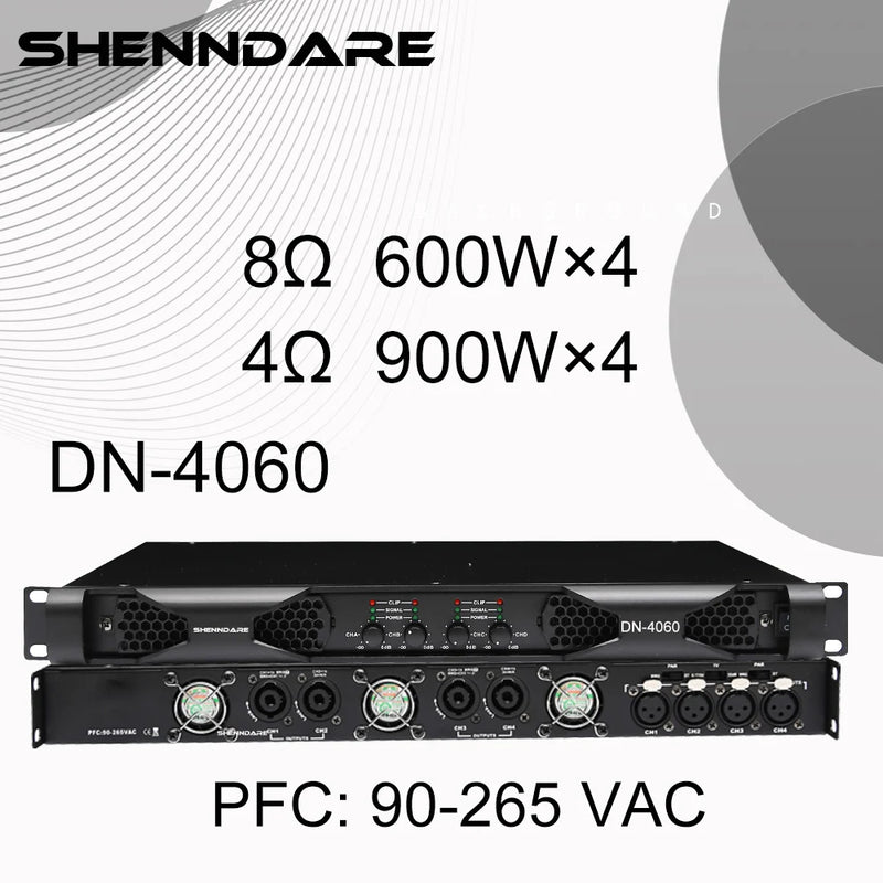Professional Digital Power Amplifier 4x1800W Class D Audio DJ Pre-Subwoofer Amp 2/4 Channel Line Array Speaker Sound Amplifier
