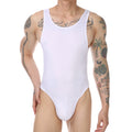 Bodysuit Men Shapewear Tummy Control Sexy Leotard Slimming Open Buttocks Sleeveless One-Piece Underwear Undershirt Shaper