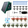 Solar Irrigation System with 300 Watering Programmes, DIY Watering System Kit with 10M Hose 10*Drip Tips&1*anti-siphon etc, Suitable for Indoor Outdoor, Potted Plants/Vegetables/Fruit Trees