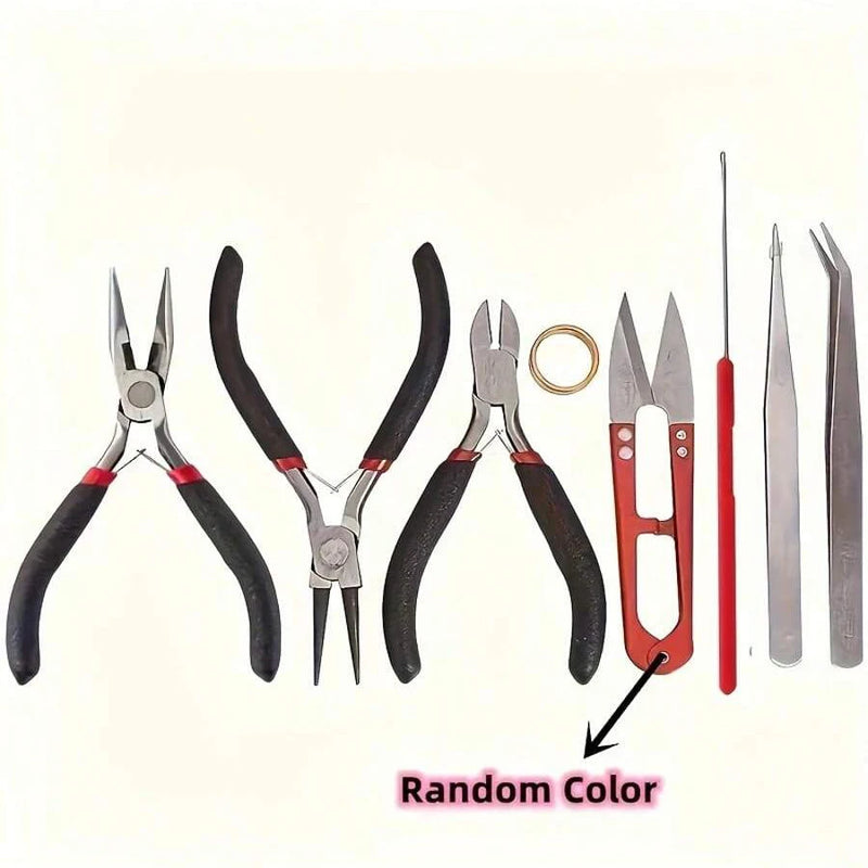 1set/1box Deluxe Jewelry Making Starter Kit，Comprehensive Earrings, Necklace Findings, DIY Plier Tools Set for Jewelry Repair