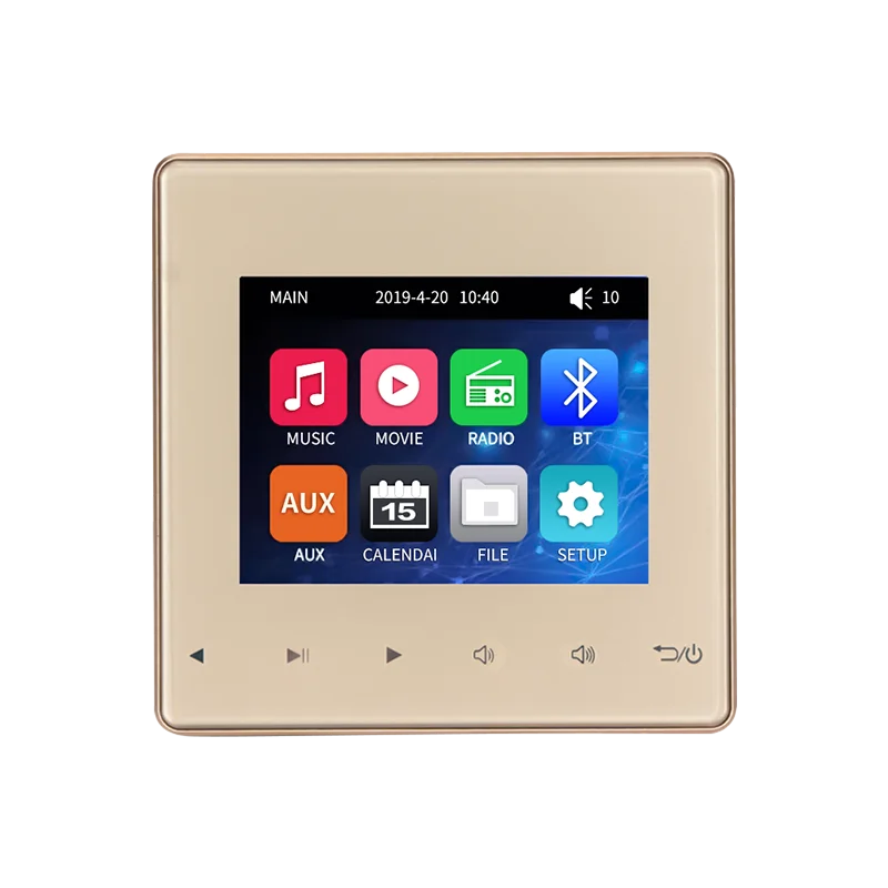 Home Bluetooth Wall Amplifier Background Music Host Control System Mini Touch Key Ceiling Speaker Audio Panel U Disk And TF Card