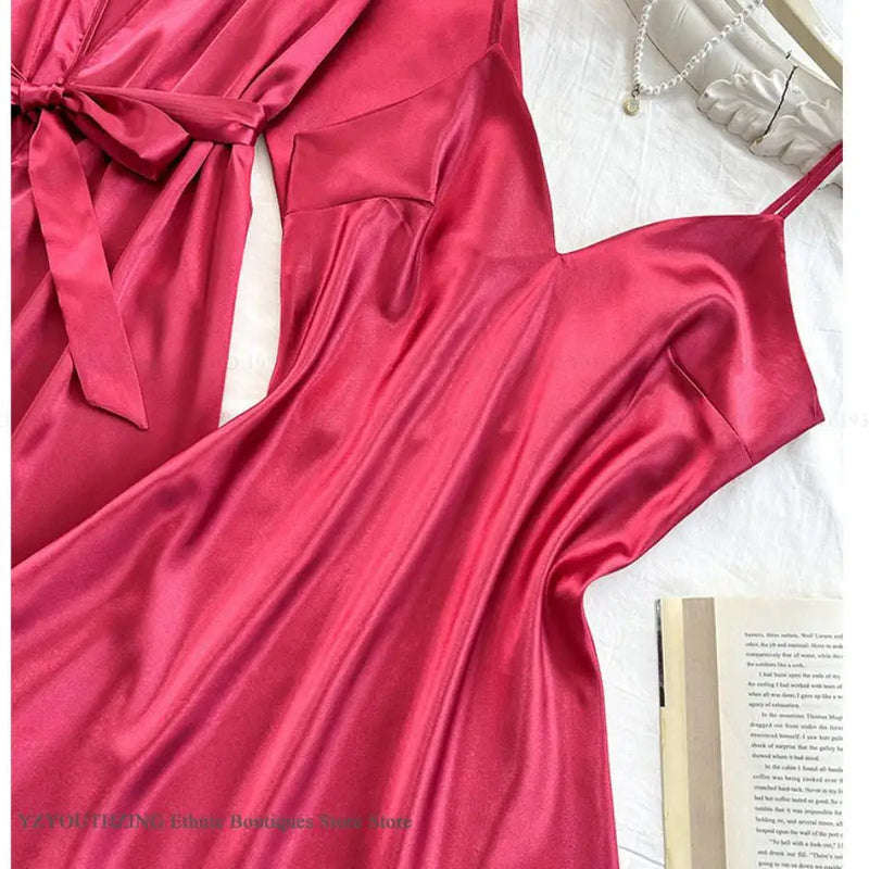 Bride Wedding Robe Dress Suit Women Rayon Bathrobe Gown | SAMAG