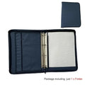 Large Black Business Portfolio File Document Folder Zipper A4 Paper Organizer Bag Padfolio Binder Briefcase Conference Office