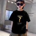 Children Short - sleeved T - shirt+Shorts Black Boys Girls - View 5 | SAMAG