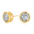 Genuine 18K Gold Moissanite Stud Earrings 2ct Diamond Earrings Classic Trendy for Women Wedding Gifts Fine Jewelry
