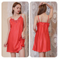 Women's Sleepwear Solid Short Satin Nightgown Mini Slip | SAMAG