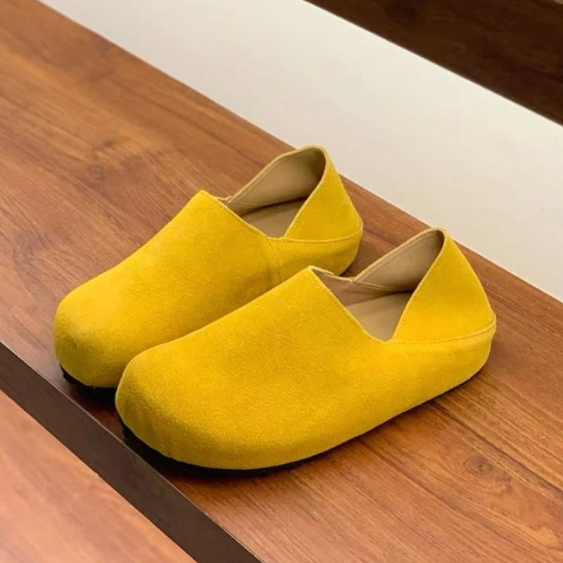 Zuecos De Mujer Suede Mule Shoes Women's Single Shoes 2026 Spring Autumn Baotou Half Slippers Outdoor Pull on Clog Mules Femme