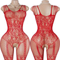 Sling Halter Neck Baby Dolls Underwear Fishnet Hollow Bodystockings Sexy Lingerie Women Cross Legged Crotchless Babydolls Dress