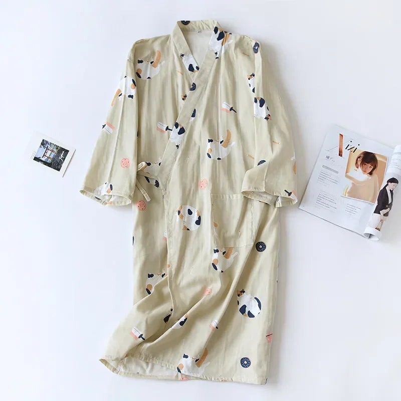 Japanese-style Kimono Pajamas Summer New 100% Cotton | SAMAG