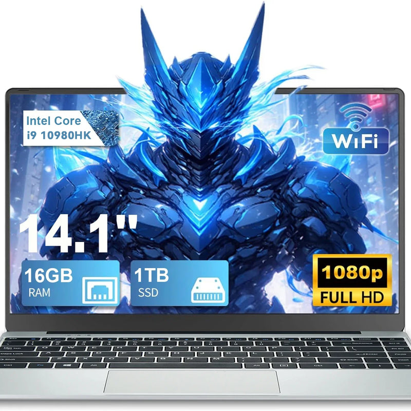 Intel Core I9-10980HK 14.1" Gaming I9 Laptop Windows 11 16GB RAM 1/2TB M.2 SSD Laptops 4K HD Gaming Notebook PC