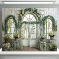 Garden Flower Windows Backdrops Indoor Floral Window Adult Birthday Party Decor Background Photography Studio Supplies Banner