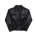 American PU Leather Coat Bomber Men Autumn Leather Men's Lapel Zipper Biker Men Clothing Coat Streetwear