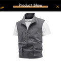 Tops 2025 New Summer Men Outdoor Camping Fishing Webbed Vest Men Sleeveless Many Pocket Tool Gear Loose Thin Vest Male Waistcoat