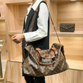 Ladies' Fashionable Commuting Shoulder Bag 2026 New Handbag Boston Bag Large Capacity Bag Retro Printed Crossbody Bag