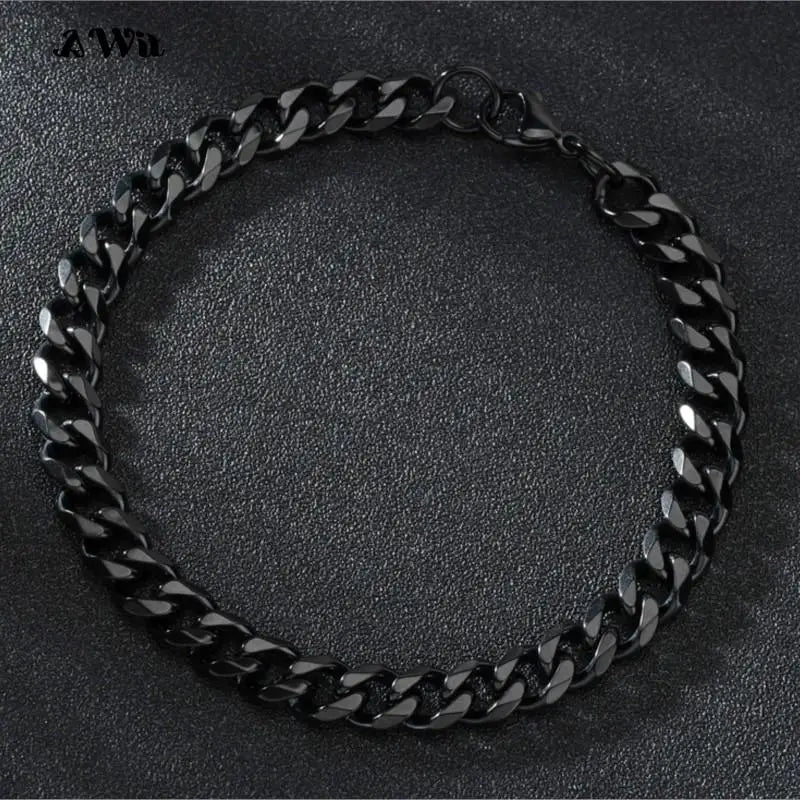 3-11mm Chunky Miami Curb Chain Bracelet for Men Stainless Steel Cuban Link Chain Wristband Classic Punk Silver Color Jewelry