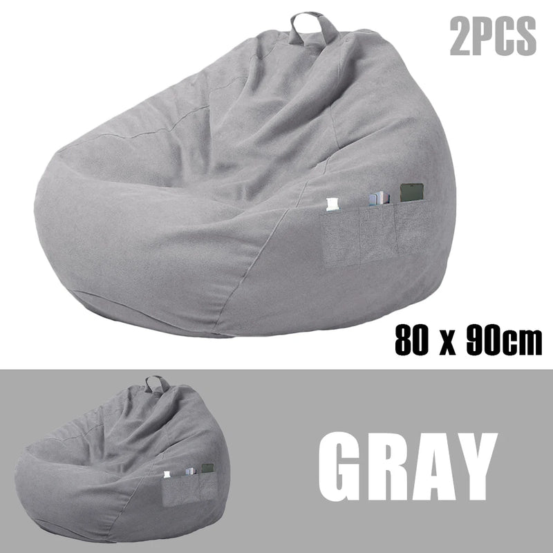 1/2Pcs Lazy Sofa Cover Soft Comfortable Sofa Chair Decorative Breathable Chair Sofa Cover with 3 Side Pocket for Furniture Decor