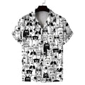 New summer shirt men's short cat pattern design casual | SAMAG