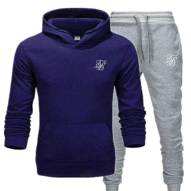 Sik silk Men Sets Fashion Autumn Spring Sporting Suit Sweatshirt Sweatpants Clothing 2 Pieces Slim - View 18 | SAMAG