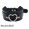 Woman Black Punk Choker Collar Necklace Sexy PU Leather Heart Lock Key Spike Chocker Gothic Cosplay Accessories Party Jewelry