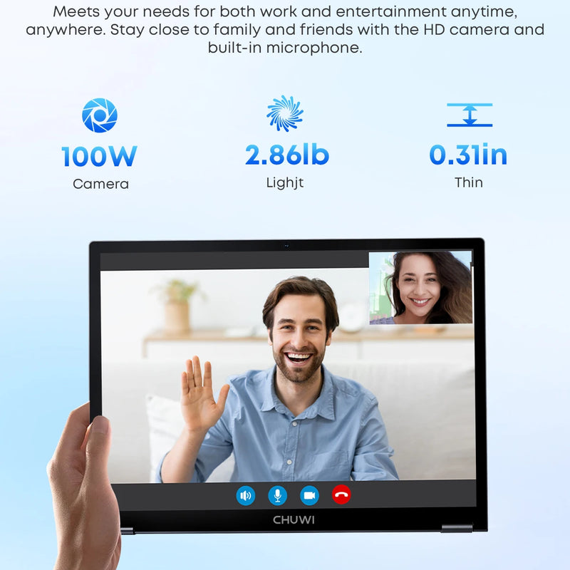 CHUWI FreeBook 2-in-1 Touch Screen Laptop 13.4'' Intel N150 16GB LPDDR5 RAM 512GB SSD FHD 2520x1680 WiFi6 BT5.2 Windows 11