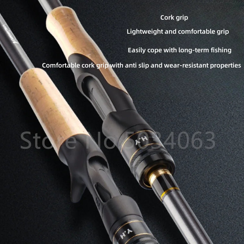 Ultra-Short Portable Travel Fishing Rod 1.98m/2.1m 4 Section 100% High Carbon Lure Rod 4-25g Power Spinning/Casting