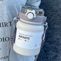 800ml/2000ml Large Capacity Stainless Steel Insulated Water Jug with Handle & Straw, Leakproof Vacuum Thermos Mug for Sports Out