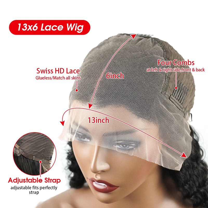 30 Inch 99J Deep Wave Lace Front Wig 13x6 Human Hair Lace Frontal Wig Colored Curly Human Hair Wigs 250 Density